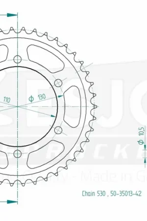 Express Levering ESJOT - REAR STEEL 42T, 530 - Sprockets - Kwaliteitsstaal