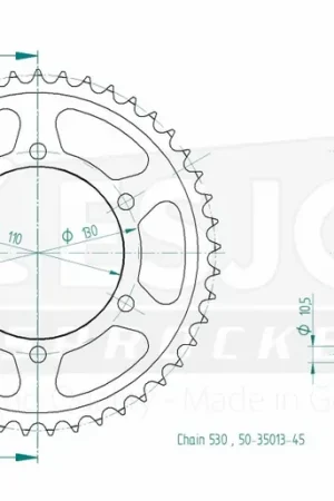 Hete Deal ESJOT - REAR STEEL 45T, 530 - Sprockets - Compatibiliteit met diverse motoren