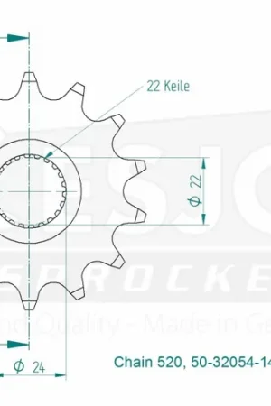 Lage Prijs ESJOT - FRONT 14T, 520 - Sprockets - Geschikt voor diverse modellen