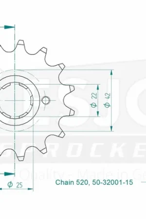 ESJOT - FRONT 15T, 520 - Sprockets - Compatibel met diverse Honda modellen Gecertificeerd