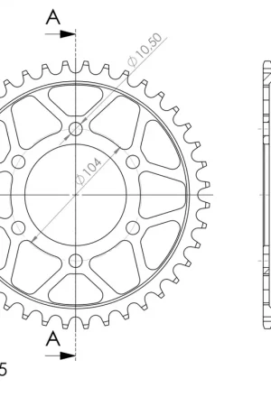 SUPERSPROX - REAR STEEL 40T, BLACK, 525 - Sprockets - 40T Ambachtelijk