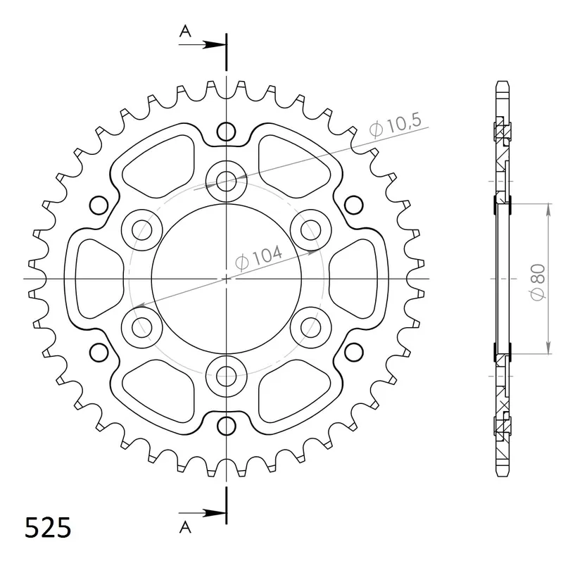Limited Edition SUPERSPROX - REAR STEALTH 40T - Sprockets - GOLD, 525