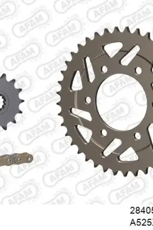 Beperkte Voorraad AFAM - 525XHR3 110 MRS (RIVET) GOLD & SPROCKETS - Chain Kits - ALU
