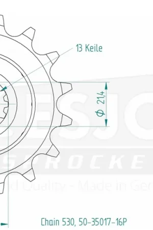 Nu Kopen ESJOT - FRONT 16T, 530 - Sprockets - RUBBER CUSHIONED