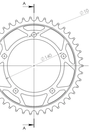 Modern SUPERSPROX - REAR STEEL 42T, BLACK, 525 - Sprockets - Compatibel met meerdere modellen