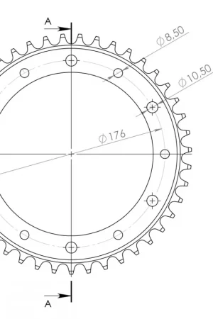 SUPERSPROX - REAR STEEL 43T, BLACK, 530 - Sprockets - Compatibel met Honda VFR 750/800 Lage Kosten