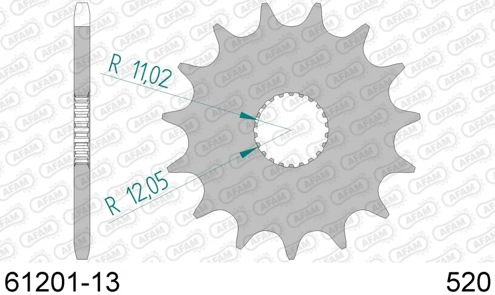 Aanbieding AFAM - FRONT 13T, 520 - Sprockets - Compatibiliteit met Aprilia