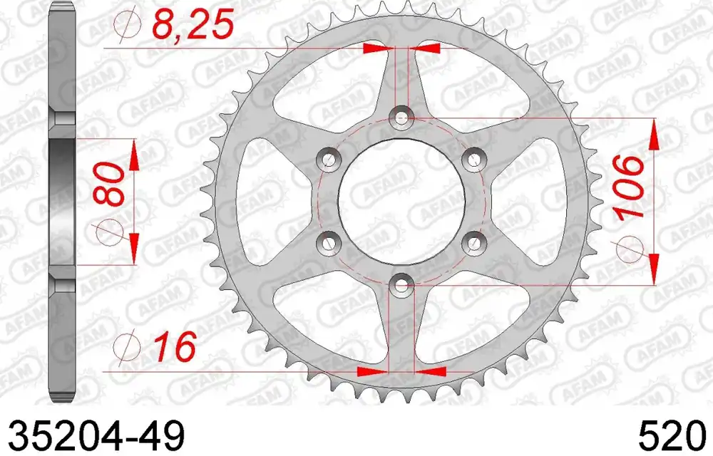 Betrouwbaar AFAM - REAR STEEL 49T, 520 - Sprockets - Geschikt voor Aprilia Mx 125