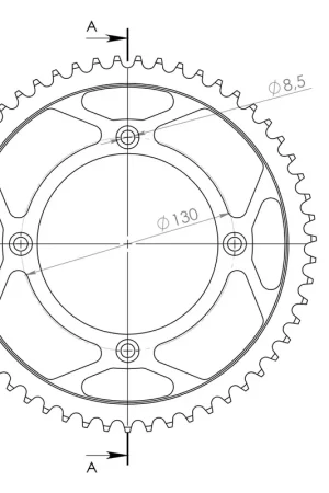 SUPERSPROX - REAR STEEL 55T, BLACK, 420 - Sprockets - Geschikt voor Honda Topkwaliteit