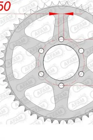 AFAM - REAR STEEL 50T, 428 - Sprockets - Geschikt voor Yamaha Laatste Versie