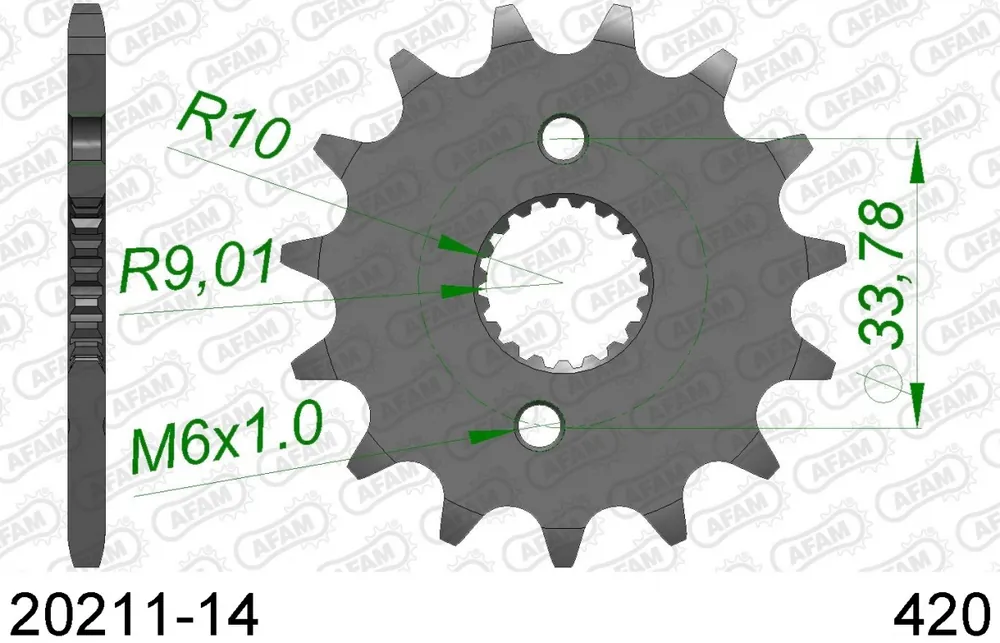 Bestel Nu AFAM - FRONT 14T, 420 - Sprockets - Geschikt voor Honda CRF 150R