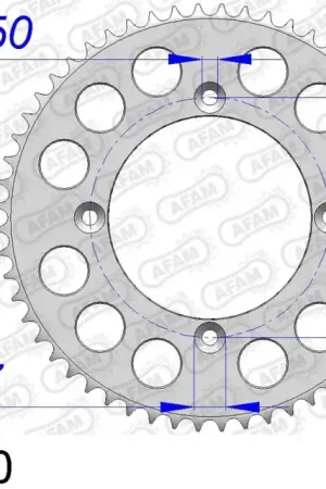 Authentiek AFAM - REAR ALU 50T, 420 - Sprockets - Geschikt voor Honda