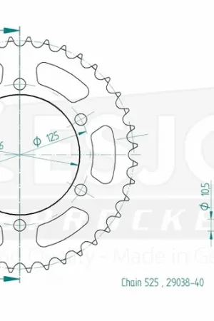 Flitsaanbieding ESJOT - REAR STEEL 40T, 525 - Sprockets - Compatibel met Triumph
