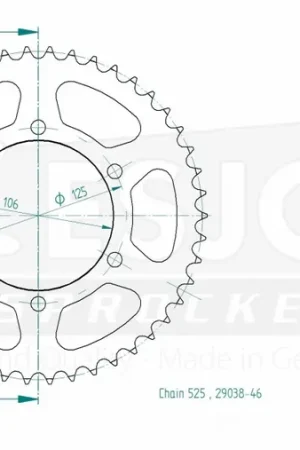 ESJOT - REAR STEEL 46T, 525 - Sprockets - Geschikt voor Triumph In De Mode