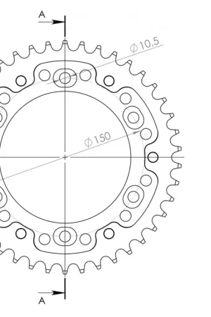 Exclusieve Aanbieding SUPERSPROX - REAR STEALTH 42T - Sprockets - Zwart 525