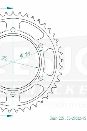 ESJOT - REAR STEEL 45T, 525 - Sprockets - Geschikt voor KTM In De Mode