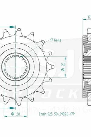 Voordeelprijs ESJOT - FRONT 17T, 525 - Sprockets - Hoge kwaliteit