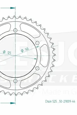 ESJOT - REAR STEEL 44T, 525 - Sprockets - Geschikt voor Yamaha TDM 850 Nieuw