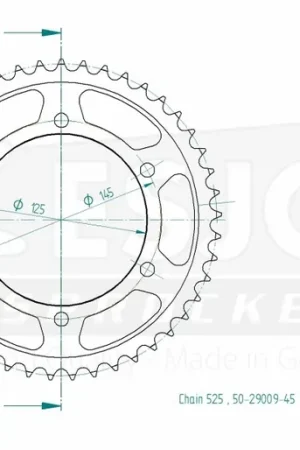 ESJOT - REAR STEEL 45T, 525 - Sprockets - Geschikt voor Yamaha TDM 850 Betrouwbaar