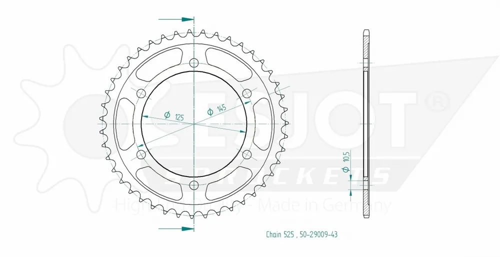 Meest Verkocht ESJOT - REAR STEEL 43T, 525 - Sprockets - Geschikt voor Yamaha TDM 850