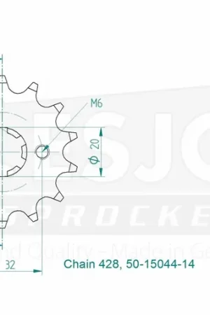ESJOT - FRONT 14T, 428 - Sprockets - 14T 428 Actieprijs