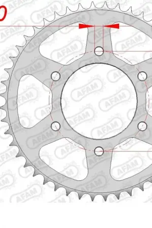 Direct Beschikbaar AFAM - REAR STEEL 43T, 428 - Sprockets - Compatibel met Yamaha