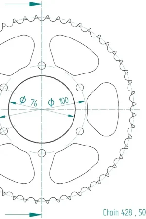 ESJOT - REAR STEEL 52T, 428 - Sprockets - 428 Actieprijs
