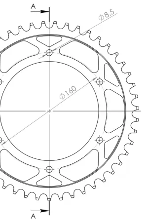 SUPERSPROX - REAR STEEL 47T, BLACK, 520 - Sprockets - Compatibiliteit met diverse Aprilia en BMW modellen Bestel Nu