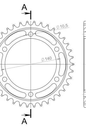 SUPERSPROX - REAR STEEL 38T, BLACK, 530 - Sprockets - Compatibel met Suzuki TL 1000 Weekendaanbieding