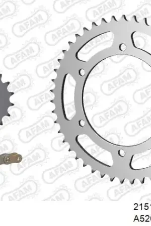 Betaalbaar AFAM - 520XMR3 118 MRS (RIVET) & SPROCKETS - Chain Kits - STEEL