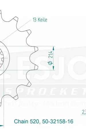 ESJOT - FRONT 16T, 520 - Sprockets - Compatibel met Yamaha Aanbieding