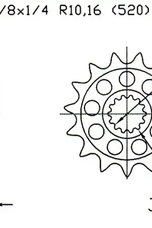 Beperkte Voorraad ESJOT - FRONT 14T, LIGHT, Sprockets - 520