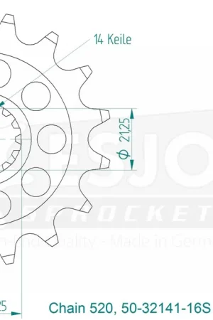 ESJOT - FRONT 16T, 520 - Sprockets - Compatibel met Aprilia Finale Uitverkoop
