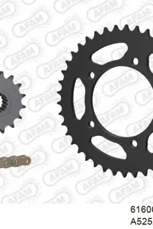 AFAM - 525XSR2 106 MRS (RIVET) GOLD & SPROCKETS - Chain Kits - STEEL Trendy