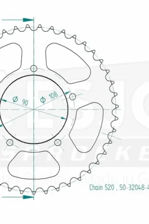 Ambachtelijk ESJOT - REAR STEEL 43T, 520 - Sprockets - Stevige Staalconstructie
