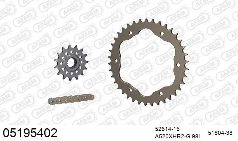 Beste Prijs AFAM - 520XHR2 98 MRS (RIVET) GOLD & SPROCKETS - ALU WITH CARRIER