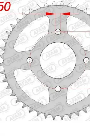 Beperkte Voorraad AFAM - REAR STEEL 44T, 520 - Sprockets - Compatible with Honda Cb 250 rs a