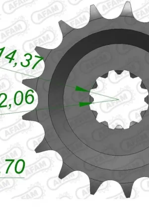 Laatste Versie AFAM - FRONT 17T, 530 - Sprockets - Geschikt voor Kawasaki Zx 10 j