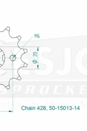 ESJOT - FRONT 14T, 428 - Sprockets - 14T Express Levering
