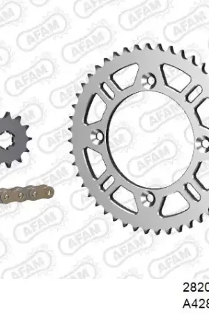 Premium AFAM - 428MX 124 ARS (CLIP) GOLD & SPROCKETS - Chain Kits - ALU