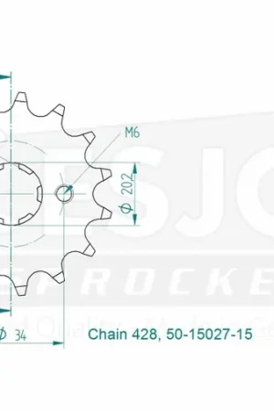 Laatste Versie ESJOT - FRONT 15T, 428 - Sprockets - Geschikt voor Honda