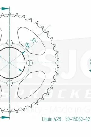 ESJOT - REAR STEEL 42T, 428 - Sprockets - Compatibel met Honda Cbr 125 Exclusief