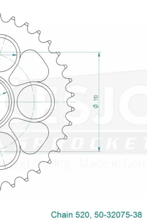 ESJOT - REAR STEEL 38T, 520 - Sprockets - Geschikt voor Ducati Korting