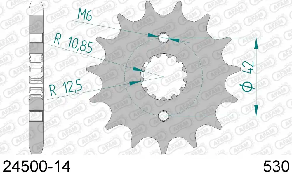 Bulkbestelling AFAM - FRONT 14T, 530 - Sprockets - 14 tanden