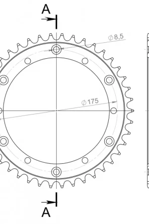 SUPERSPROX - REAR STEEL 42T, BLACK, 520 - Sprockets - Compatibel met Yamaha Origineel