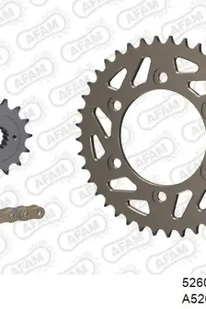 AFAM - 520XMR3 108 MRS (RIVET) & SPROCKETS - Chain Kits - ALU Populair
