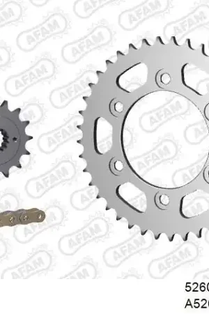 Koop Online AFAM - 520XMR3 108 MRS (RIVET) & SPROCKETS - Chain Kits - STEEL
