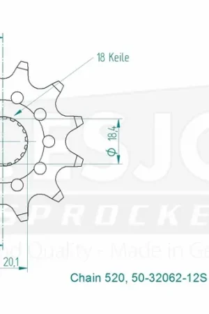 Fabrieksprijs ESJOT - FRONT 12T, LIGHT, 520 - Sprockets - Compatibel met verschillende Suzuki modellen