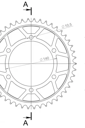 Lage Kosten SUPERSPROX - REAR STEEL 46T, BLACK, 530 - Sprockets - Staal