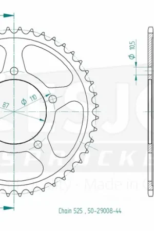 Bestseller ESJOT - REAR STEEL 44T, 525 - Sprockets - Geschikt voor meerdere Suzuki-modellen